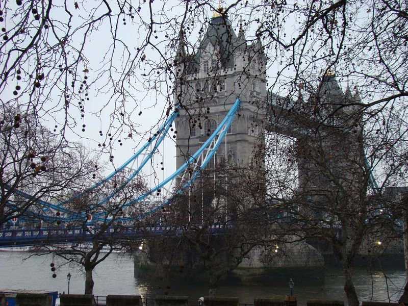 Tower Bride, London, on a gloomy day