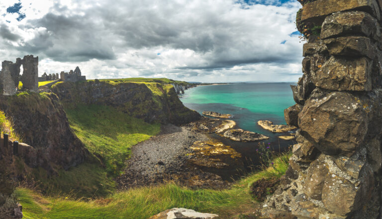 Dunluce Castle overlooks the sea in Northern Ireland