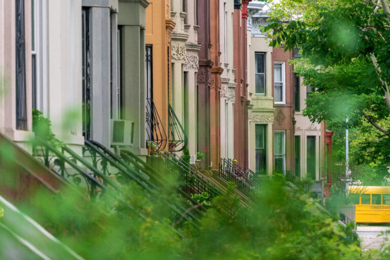 Iconic Brooklyn Brownstones seen on a walking tour of Brooklyn. Photo by Avi Werde