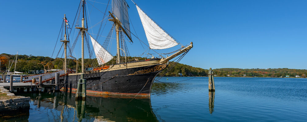 The Joseph Conrad, a Full-Rigged ship at Mystic Seaport, CT by Jgorzynik