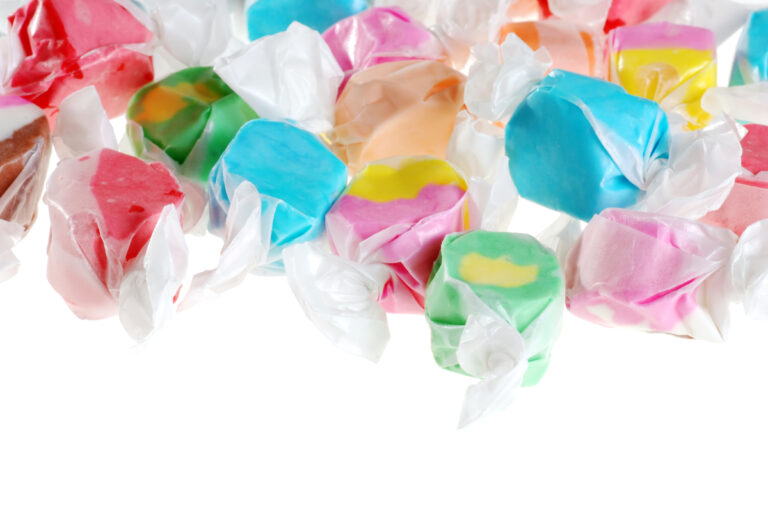 Colorful salt water taffy